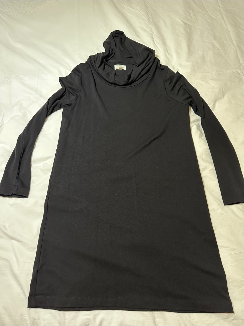 Lou & Grey Black Long-Sleeve Cowl Neck Dress